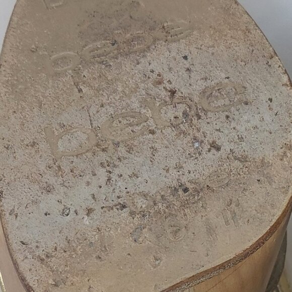 bebe Gold Strappy Rhinestone Platform Heels Size US 6 - Picture 16 of 16